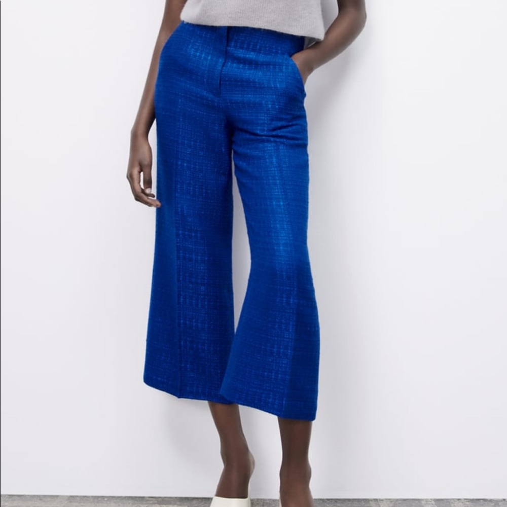 NWT Zara blue textured pants